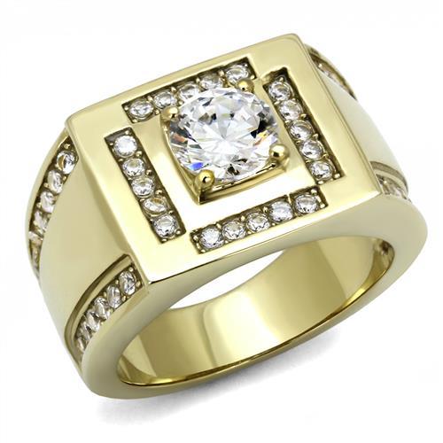 Gold Promise Rings TK3079 Gold - Stainless Steel Ring with AAA Grade CZ