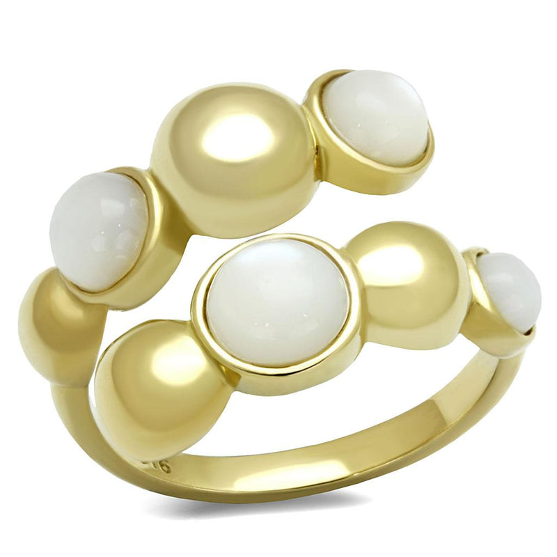 Gold Promise Rings TK3090 Gold - Stainless Steel Ring with Semi-Precious