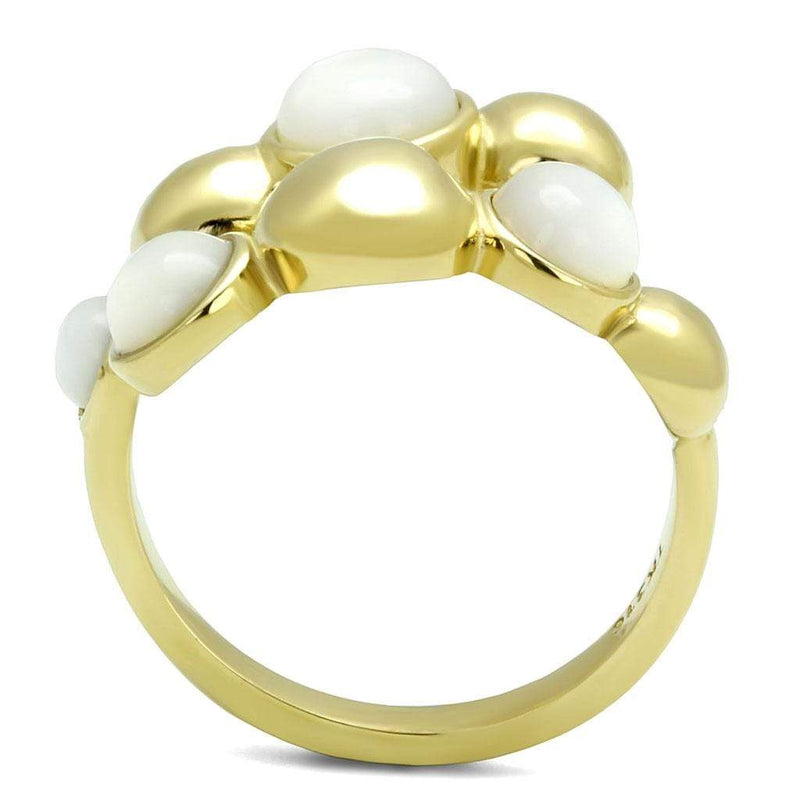 Gold Promise Rings TK3090 Gold - Stainless Steel Ring with Semi-Precious