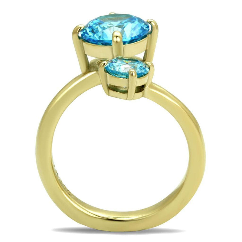 Gold Promise Rings TK3092 Gold - Stainless Steel Ring with AAA Grade CZ