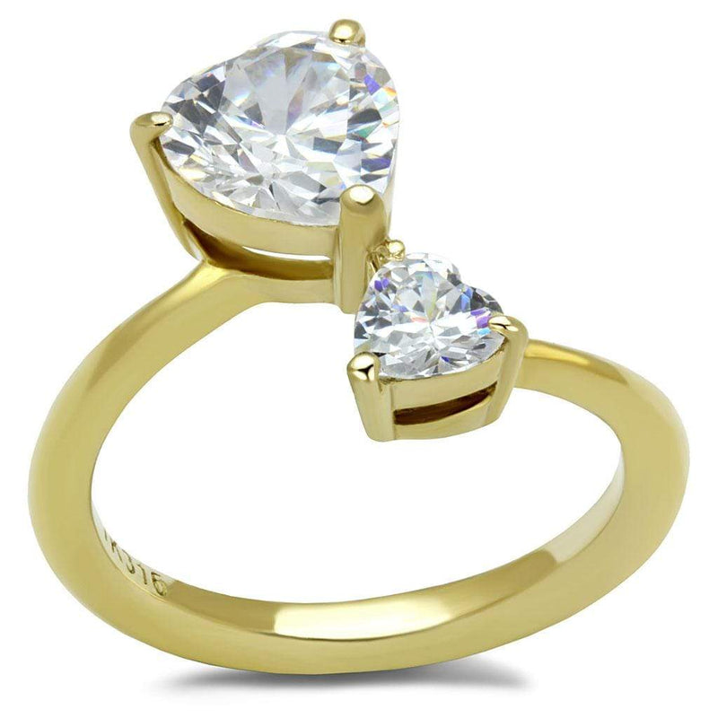 Gold Promise Rings TK3093 Gold - Stainless Steel Ring with AAA Grade CZ