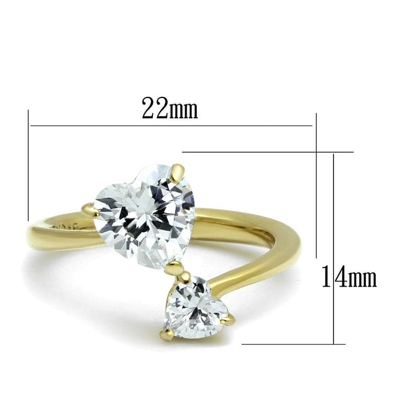 Gold Promise Rings TK3093 Gold - Stainless Steel Ring with AAA Grade CZ