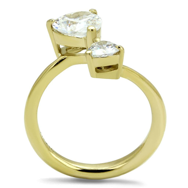 Gold Promise Rings TK3093 Gold - Stainless Steel Ring with AAA Grade CZ