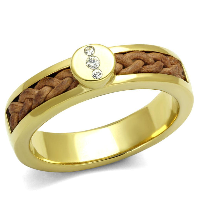 Gold Promise Rings TK3096 Gold - Stainless Steel Ring with Crystal