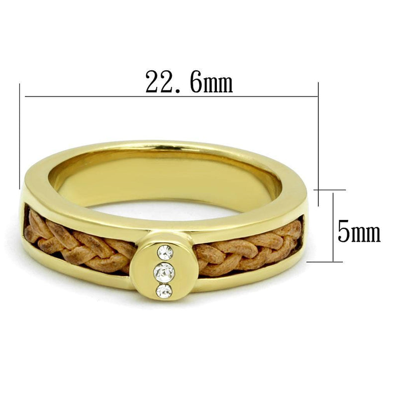 Silver Jewelry Rings Gold Promise Rings TK3096 Gold - Stainless Steel Ring with Crystal Alamode Fashion Jewelry Outlet