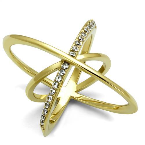 Gold Promise Rings TK3109 Gold - Stainless Steel Ring with AAA Grade CZ