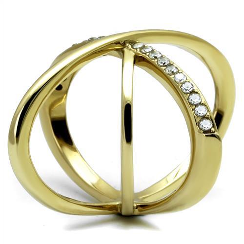 Gold Promise Rings TK3109 Gold - Stainless Steel Ring with AAA Grade CZ