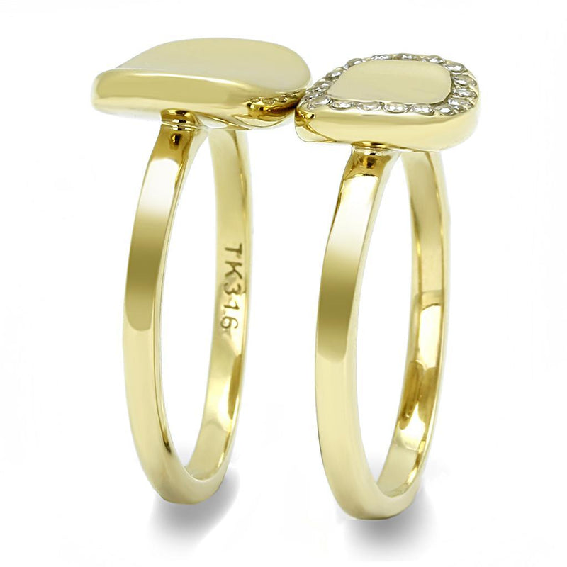 Gold Promise Rings TK3121 Gold - Stainless Steel Ring with AAA Grade CZ