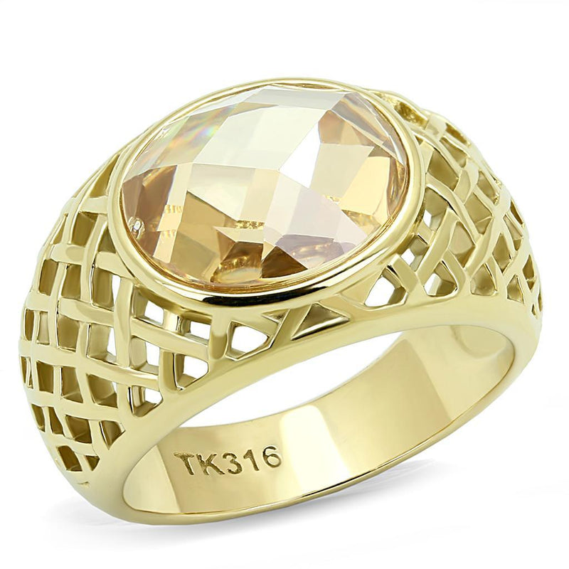 Gold Promise Rings TK3122 Gold - Stainless Steel Ring with AAA Grade CZ