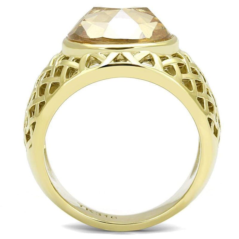 Gold Promise Rings TK3122 Gold - Stainless Steel Ring with AAA Grade CZ