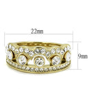 Gold Promise Rings TK3123 Gold - Stainless Steel Ring with Crystal