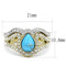 Gold Promise Rings TK3124 Two-Tone Gold - Stainless Steel Ring in Turquoise