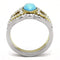 Gold Promise Rings TK3124 Two-Tone Gold - Stainless Steel Ring in Turquoise