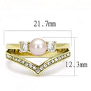 Gold Promise Rings TK3126 Gold - Stainless Steel Ring with Synthetic