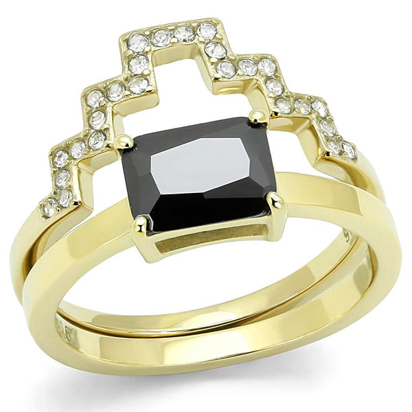 Gold Promise Rings TK3127 Gold - Stainless Steel Ring with CZ