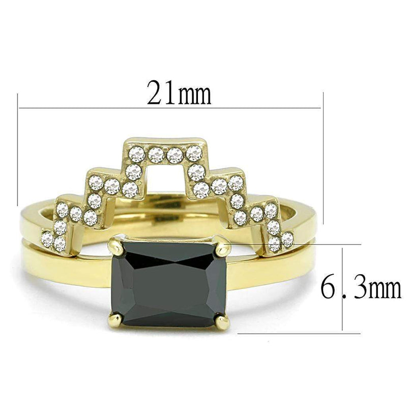 Gold Promise Rings TK3127 Gold - Stainless Steel Ring with CZ