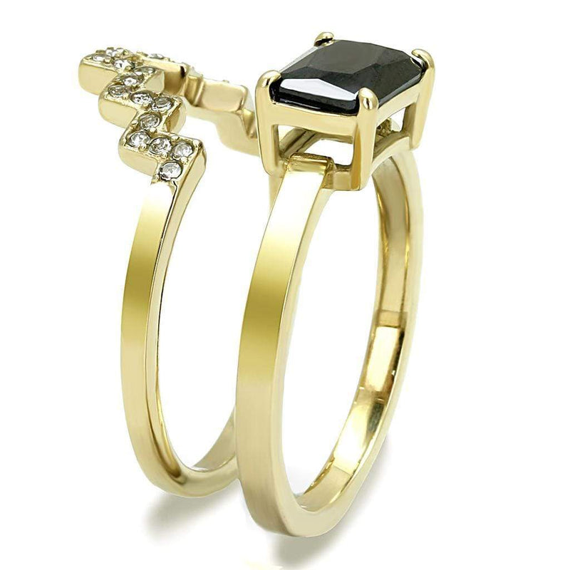 Gold Promise Rings TK3127 Gold - Stainless Steel Ring with CZ