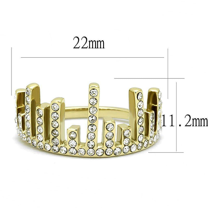 Gold Promise Rings TK3129 Gold - Stainless Steel Ring with Crystal