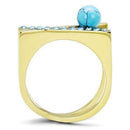Gold Promise Rings TK3130 Gold - Stainless Steel Ring in Turquoise