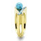 Gold Promise Rings TK3130 Gold - Stainless Steel Ring in Turquoise