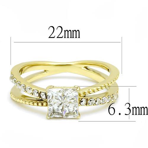 Gold Promise Rings TK3181 Gold - Stainless Steel Ring with AAA Grade CZ