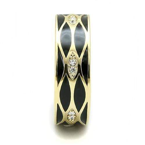 Silver Jewelry Rings Gold Promise Rings TK3182 Gold - Stainless Steel Ring with Crystal Alamode Fashion Jewelry Outlet