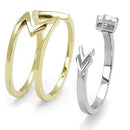 Gold Promise Rings TK3183 Two-Tone Gold - Stainless Steel Ring with CZ