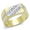 Gold Promise Rings TK3186 Two-Tone Gold - Stainless Steel Ring with Crystal