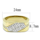 Gold Promise Rings TK3186 Two-Tone Gold - Stainless Steel Ring with Crystal