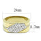 Gold Promise Rings TK3186 Two-Tone Gold - Stainless Steel Ring with Crystal