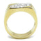 Gold Promise Rings TK3186 Two-Tone Gold - Stainless Steel Ring with Crystal