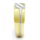 Gold Promise Rings TK3186 Two-Tone Gold - Stainless Steel Ring with Crystal