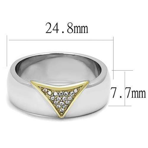 Gold Promise Rings TK3187 Two-Tone Gold - Stainless Steel Ring with CZ