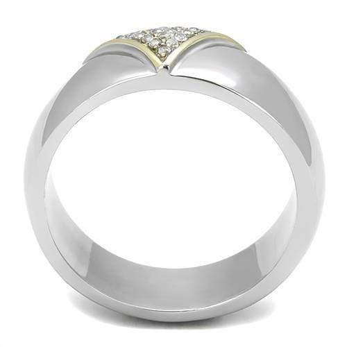 Gold Promise Rings TK3187 Two-Tone Gold - Stainless Steel Ring with CZ