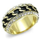 Silver Jewelry Rings Gold Promise Rings TK3196 Gold - Stainless Steel Ring with Crystal Alamode Fashion Jewelry Outlet