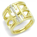 Gold Promise Rings TK3198 Gold - Stainless Steel Ring with Crystal