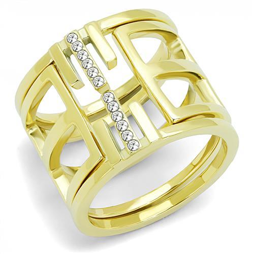 Gold Promise Rings TK3198 Gold - Stainless Steel Ring with Crystal