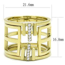 Gold Promise Rings TK3198 Gold - Stainless Steel Ring with Crystal