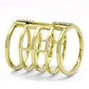 Silver Jewelry Rings Gold Promise Rings TK3198 Gold - Stainless Steel Ring with Crystal Alamode Fashion Jewelry Outlet