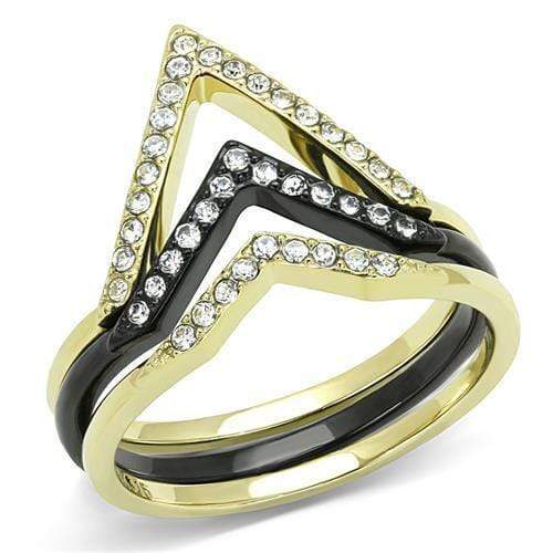 Gold Promise Rings TK3202 Gold+ - Stainless Steel Ring with Crystal