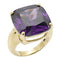 Gold Ring 0W256 Gold Brass Ring with AAA Grade CZ in Amethyst