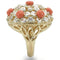 Silver Jewelry Rings Gold Ring 0W307 Silver+Gold Brass Ring with Semi-Precious in Orange Alamode Fashion Jewelry Outlet