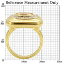 Gold Ring 0W315 Gold+Rhodium Brass Ring with AAA Grade CZ in Champagne