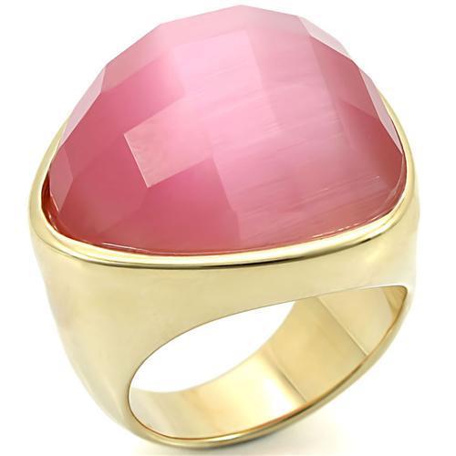 Silver Jewelry Rings Gold Ring 0W364 Gold Brass Ring with Semi-Precious in Light Rose Alamode Fashion Jewelry Outlet