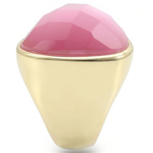 Silver Jewelry Rings Gold Ring 0W364 Gold Brass Ring with Semi-Precious in Light Rose Alamode Fashion Jewelry Outlet