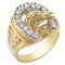 Gold Ring 2W054 Gold+Rhodium Brass Ring with AAA Grade CZ