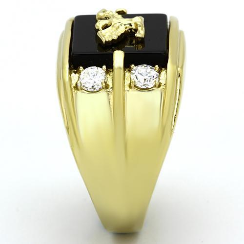 Gold Ring For Men TK793 Gold - Stainless Steel Ring with Semi-Precious
