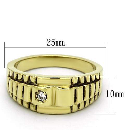 Silver Jewelry Rings Gold Ring For Men TK794 Gold - Stainless Steel Ring with AAA Grade CZ Alamode Fashion Jewelry Outlet