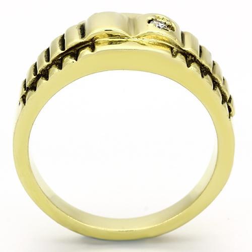 Silver Jewelry Rings Gold Ring For Men TK794 Gold - Stainless Steel Ring with AAA Grade CZ Alamode Fashion Jewelry Outlet