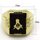 Gold Ring For Men TK795 Gold - Stainless Steel Ring with Semi-Precious